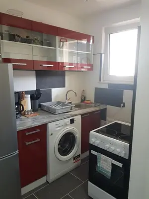 Küche/Küchenzeile in der Unterkunft Duisburg Beeck