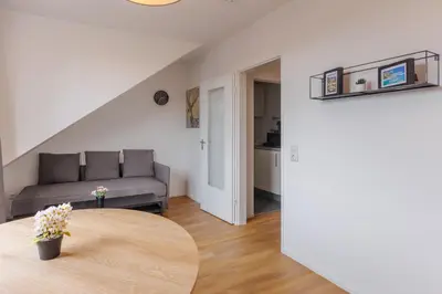 Ein Sitzbereich in der Unterkunft Glück Auf Appartements Kammerstr. Duisburg