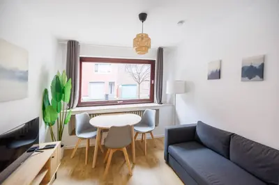 Ein Sitzbereich in der Unterkunft Glück Auf Appartements Kammerstr. Duisburg