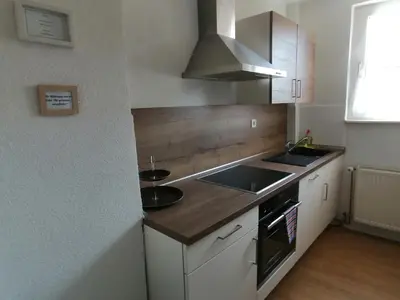 Küche/Küchenzeile in der Unterkunft Ferienwohnung achtpunkt2