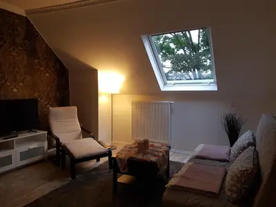 Ein Sitzbereich in der Unterkunft Appartment Rheinaue