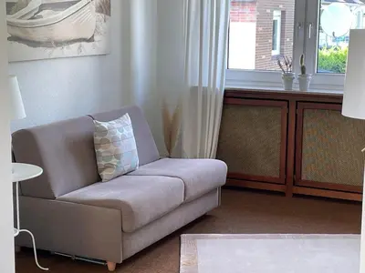 Ein Sitzbereich in der Unterkunft Messewohnung Düsseldorf
