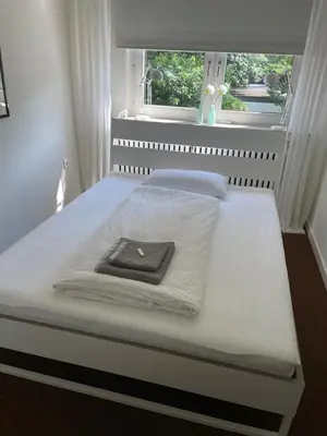 Ein Bett oder Betten in einem Zimmer der Unterkunft Messewohnung Düsseldorf
