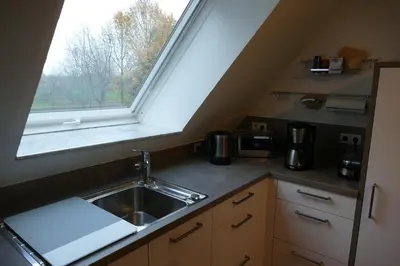 Küche/Küchenzeile in der Unterkunft Ferienwohnung am Wulfkamp