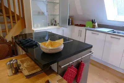 Küche/Küchenzeile in der Unterkunft Ferienwohnung am Wulfkamp