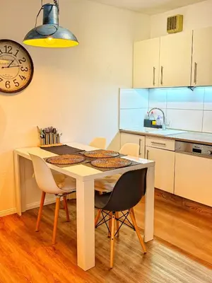 Küche/Küchenzeile in der Unterkunft Gemütliches Apartment mit Balkon und Tiefgaragenstellplatz