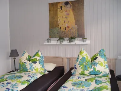 Ein Sitzbereich in der Unterkunft Ferienwohnung am Blauen See in Dorsten