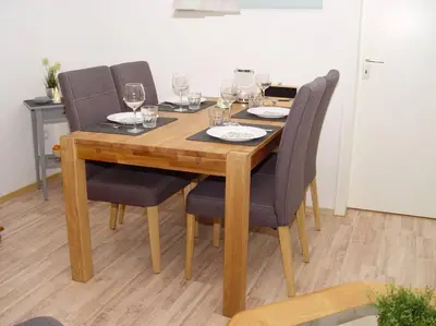 Ein Sitzbereich in der Unterkunft Ferienwohnung am Blauen See in Dorsten
