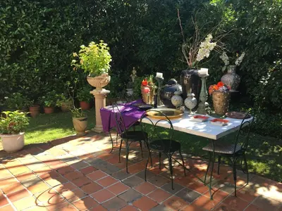 Ein Garten an der Unterkunft Einfamilienhaus im Landhausstil