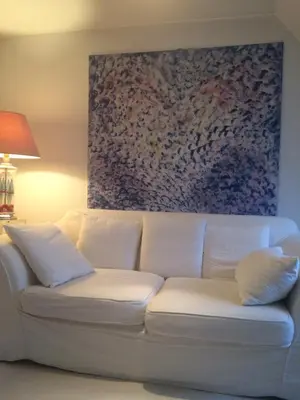 Ein Sitzbereich in der Unterkunft Einfamilienhaus im Landhausstil