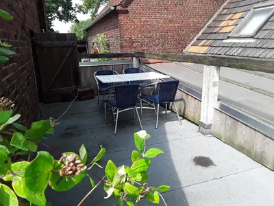 Ein Balkon oder eine Terrasse in der Unterkunft Ferienwohnung Hamm Rhynern im alten Bauernhaus 1870