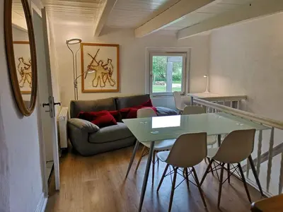 Ein Sitzbereich in der Unterkunft Ferienwohnung Hamm Rhynern im alten Bauernhaus 1870