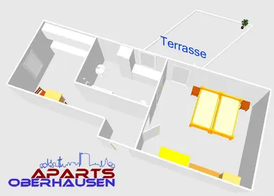 Grundriss der Unterkunft Aparts Oberhausen