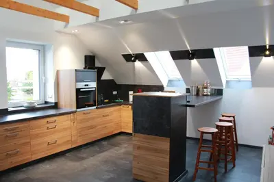 Küche/Küchenzeile in der Unterkunft Aparts Oberhausen