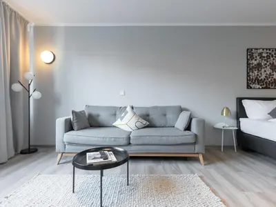 Ein Sitzbereich in der Unterkunft Limehome Essen Kibbelstraße