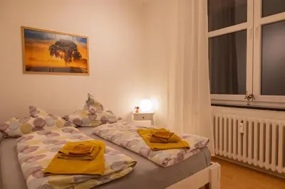 Ein Bett oder Betten in einem Zimmer der Unterkunft Altes Pfarrhaus