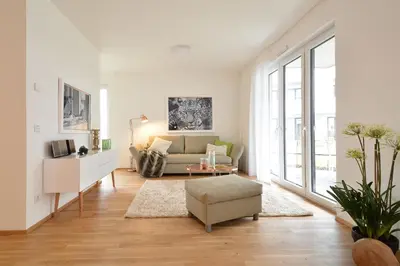 Ein Sitzbereich in der Unterkunft Lunas Appartements Essen