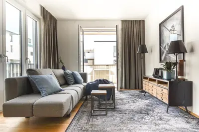 Ein Sitzbereich in der Unterkunft Lunas Appartements Essen