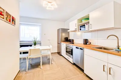 Küche/Küchenzeile in der Unterkunft Adora Apartment Hilden