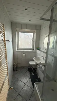 Ein Badezimmer in der Unterkunft FeWo Oberhausen-Alstaden (Gornig)