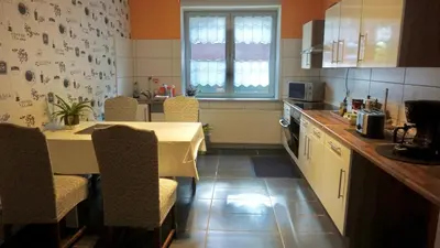 Küche/Küchenzeile in der Unterkunft Joys Ferienwohnung