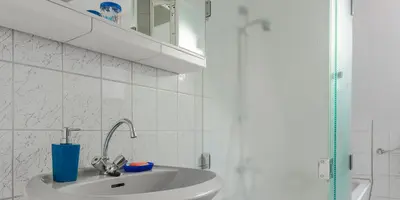 Ein Badezimmer in der Unterkunft Appartement zur Rosi