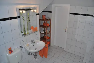 Ein Badezimmer in der Unterkunft Messewohnung Augusta