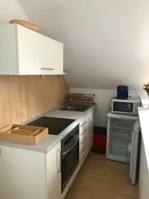 Küche/Küchenzeile in der Unterkunft 45 m² Maisonette-Wohnung in Uni-/Hauptbahnhofnähe