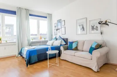 Ein Sitzbereich in der Unterkunft City-Appartement Düsseldorf