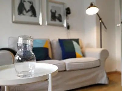 Ein Sitzbereich in der Unterkunft City-Appartement Düsseldorf
