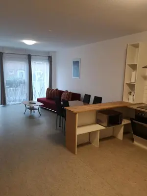 Ein Sitzbereich in der Unterkunft Ferienhof Schnieder