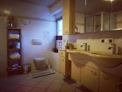 Ein Badezimmer in der Unterkunft Ferienwohnung auf der Hilkenhöhe