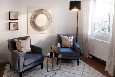 Ein Sitzbereich in der Unterkunft SAXX Apartments Hagen