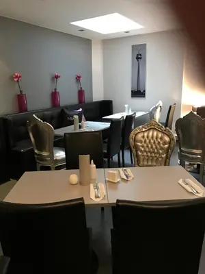 Ein Sitzbereich in der Unterkunft Hotel Lindenhof