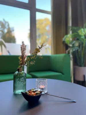 Ein Sitzbereich in der Unterkunft Hotel Dampfmühle