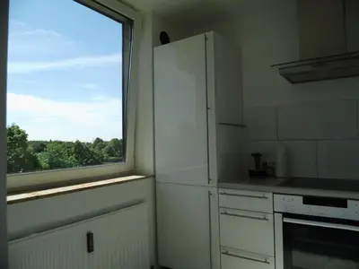 Küche/Küchenzeile in der Unterkunft Modernes Apartment Duisburg