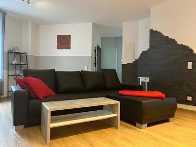 Ein Sitzbereich in der Unterkunft FeWo Kleeblatt mit eigener Terrasse