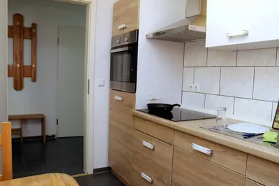 Küche/Küchenzeile in der Unterkunft Aparthotel Kompass A 102-103