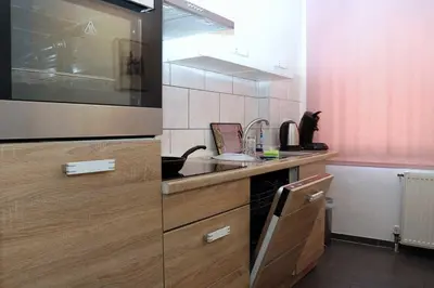 Küche/Küchenzeile in der Unterkunft Aparthotel Kompass A 102-103