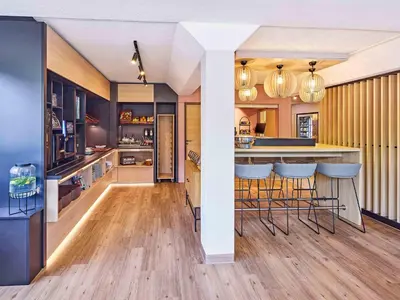 Küche/Küchenzeile in der Unterkunft B&B HOTEL Dortmund-Airport