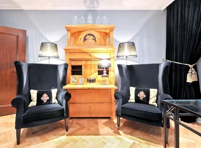 Ein Sitzbereich in der Unterkunft Boutique Hotel Sir & Lady Astor - The Charming City Hotels