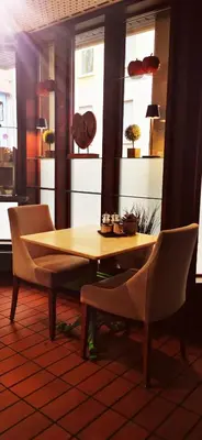 Ein Sitzbereich in der Unterkunft Atelier Hotel Essen-City