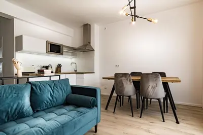 Küche/Küchenzeile in der Unterkunft Sleep Inn Wehrhahn Suites