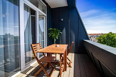 Ein Balkon oder eine Terrasse in der Unterkunft Sleep Inn Wehrhahn Suites