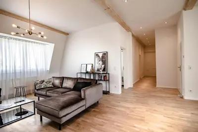 Ein Sitzbereich in der Unterkunft Sleep Inn Wehrhahn Suites