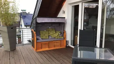 Ein Balkon oder eine Terrasse in der Unterkunft Stadtvilla Intzeplatz - Apartment Norderney