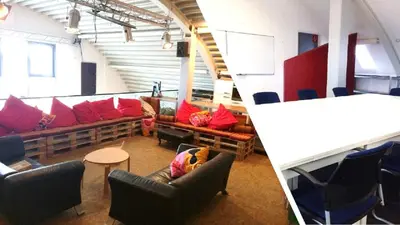 Ein Sitzbereich in der Unterkunft Chillten Bottrop