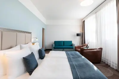 Ein Sitzbereich in der Unterkunft Garner Hotel Essen - Handelshof by IHG