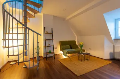 Ein Sitzbereich in der Unterkunft Heiligenhaus Appartement nähe Essen Düsseldorf