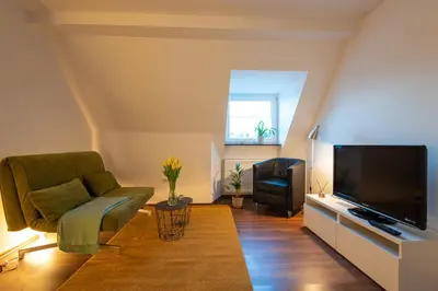 TV/Unterhaltungsangebot in der Unterkunft Heiligenhaus Appartement nähe Essen Düsseldorf